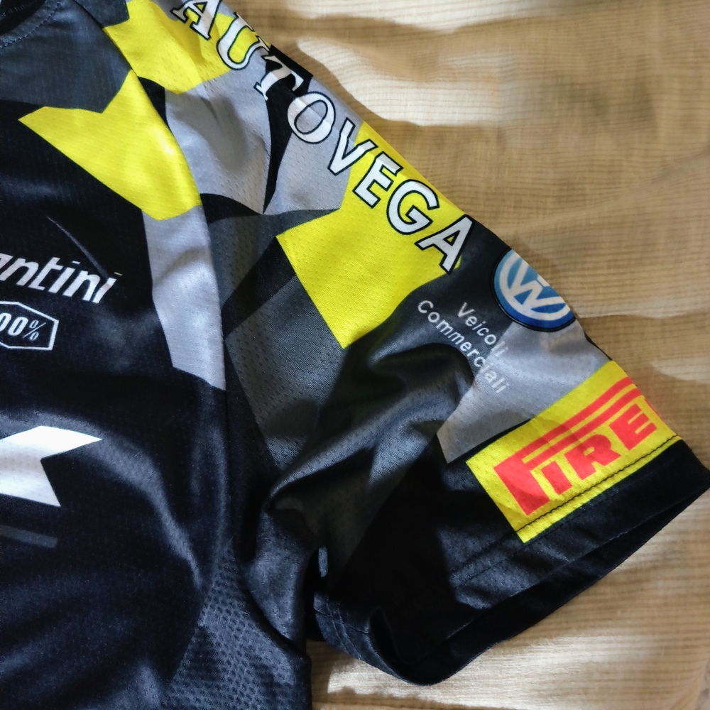 Santini Men's Black and Yellow Cycling Jersey - Picture 5 of 7